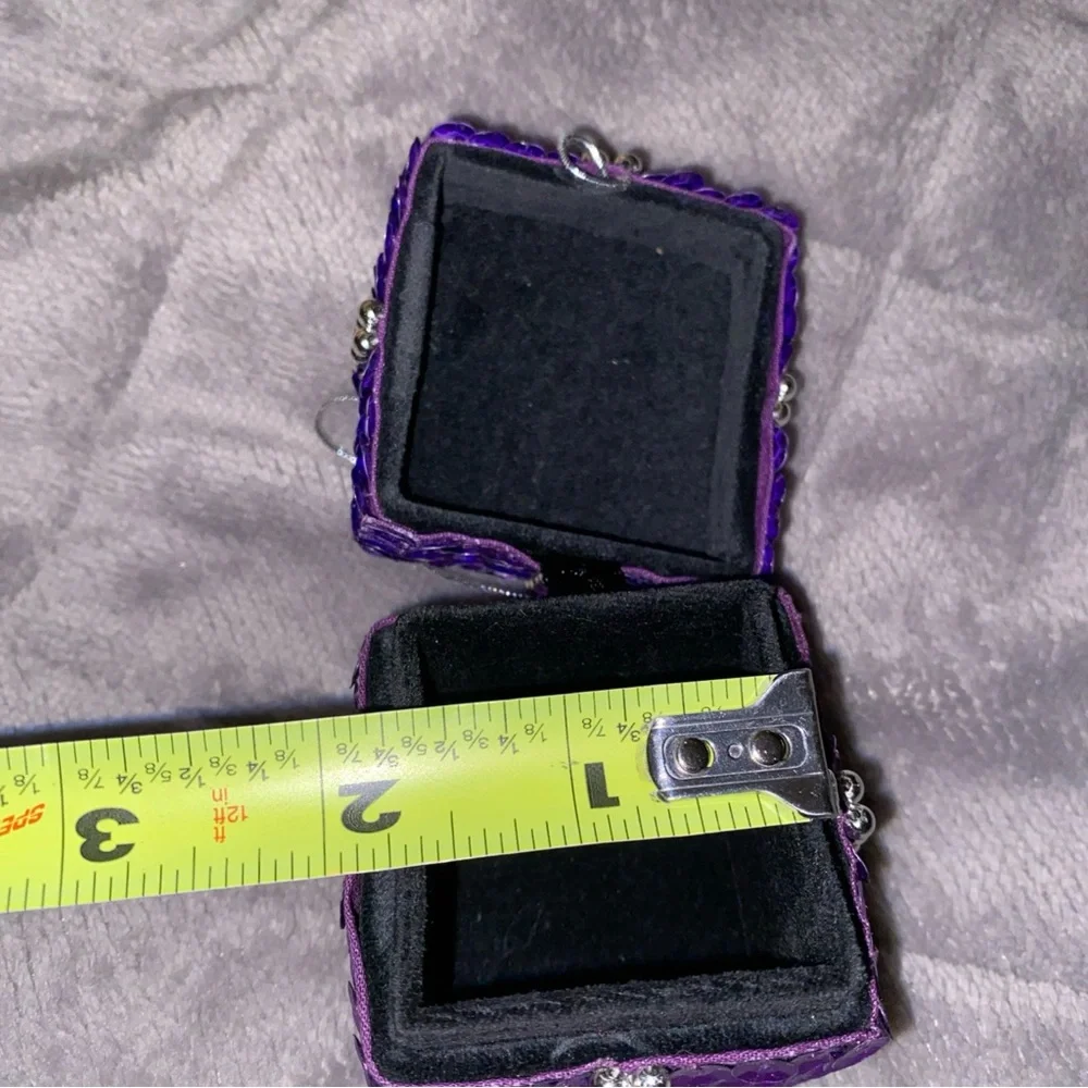 Purple Sequin‎ Jewelry Ring  Box / Christmas ornament